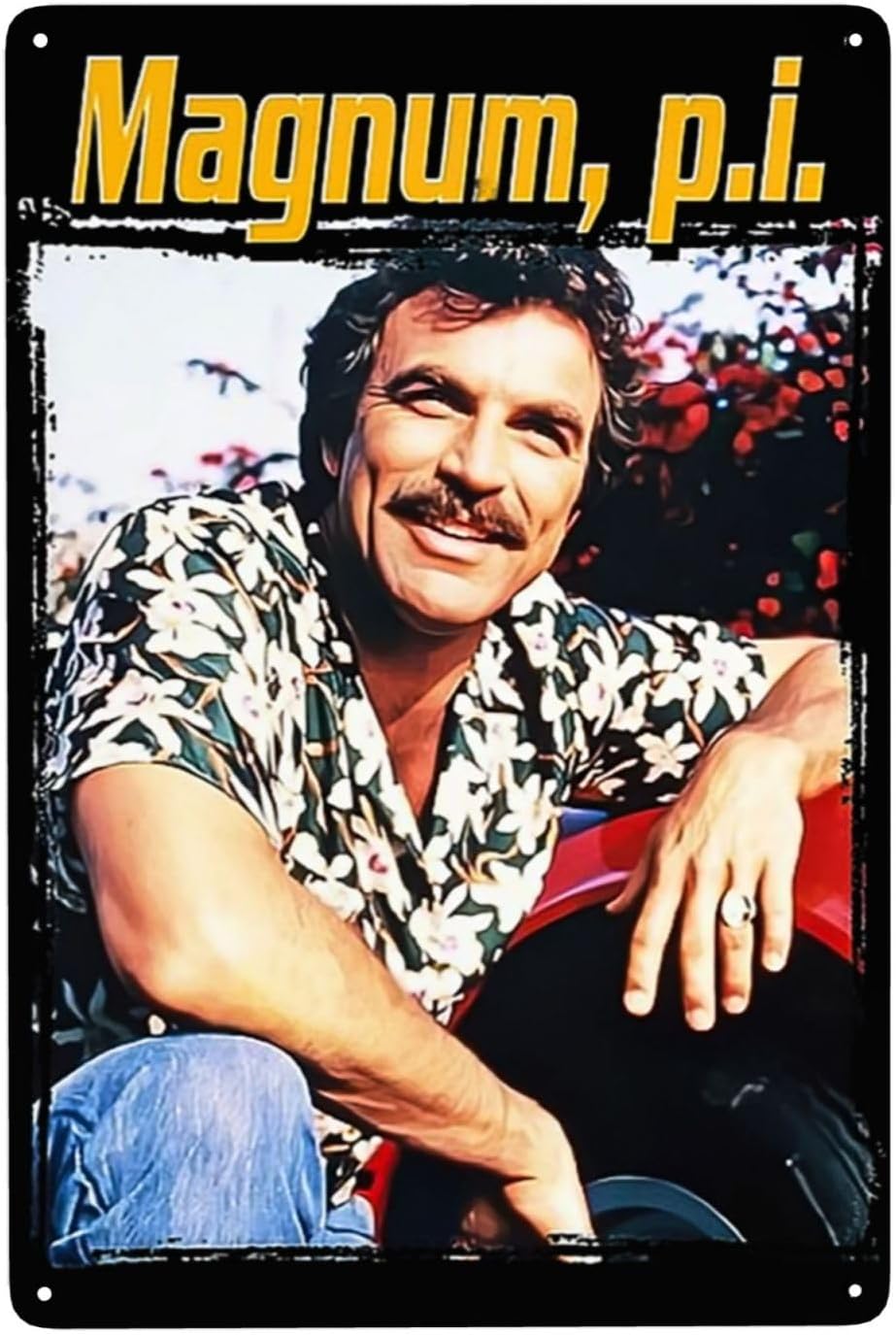 Home Bathroom Wall Decor - CASOWAT Tom Actor Selleck Metal Tin