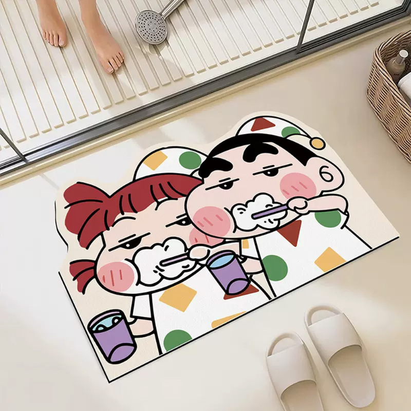 Home Bathroom Mats - Crayon Shinchan Bath Shower Mat Absorbent