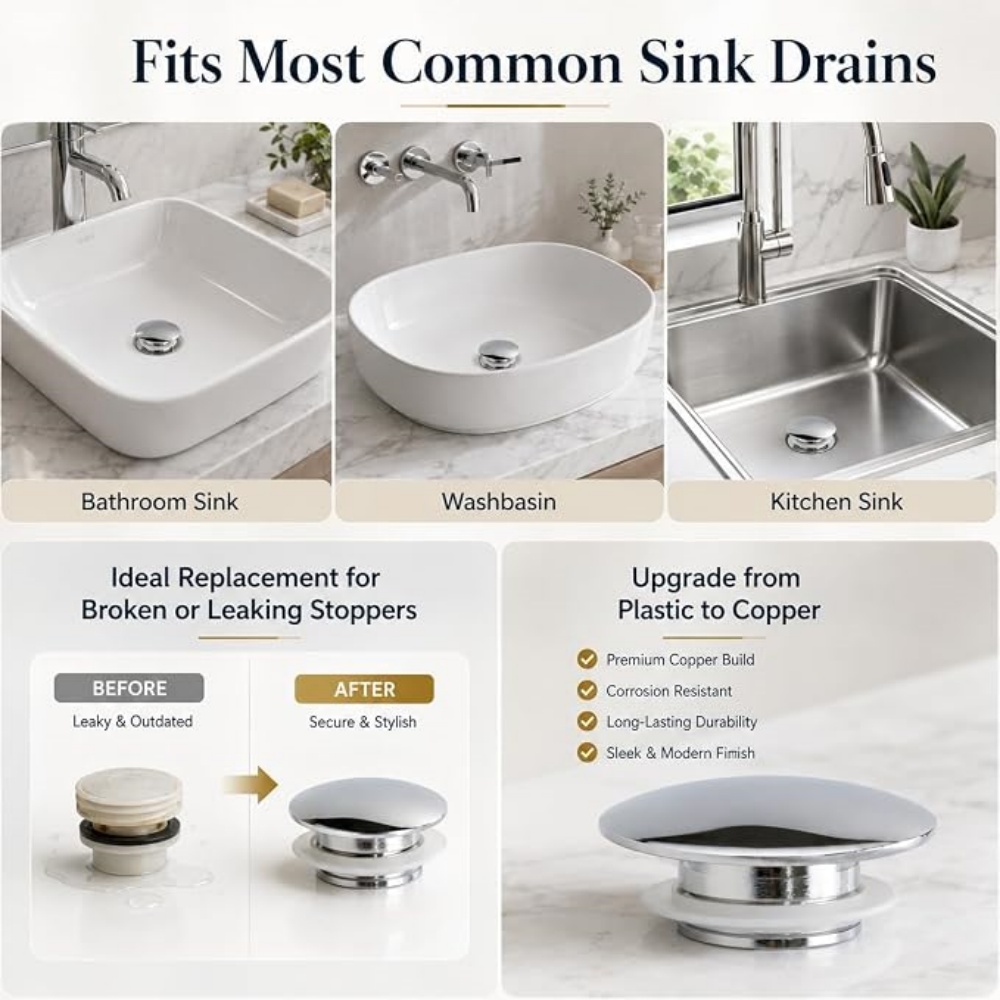 Washbasin Drain Press Type Lea - Home Bathroom Wash Basin recension och pris