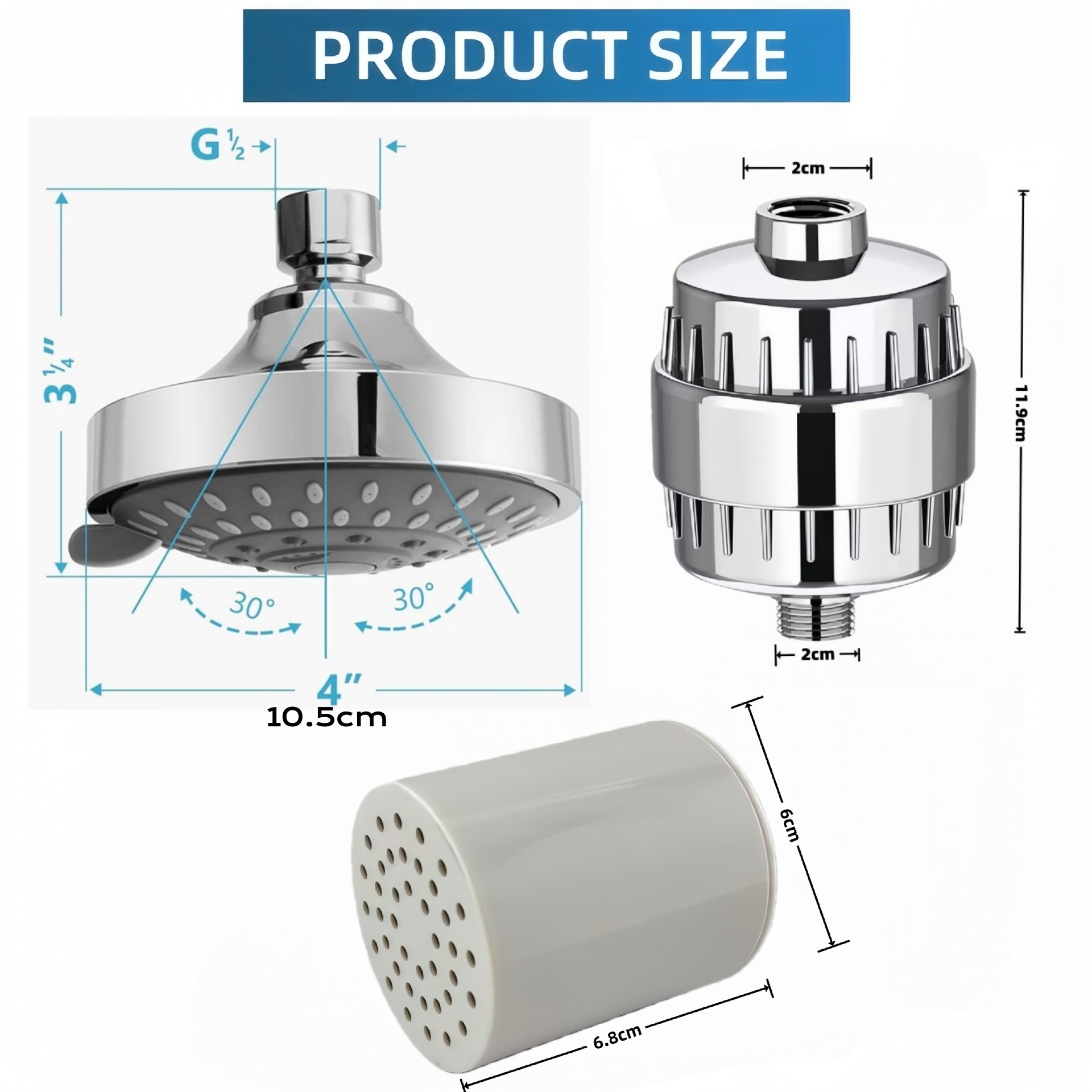 15/20/25/30 Layer Filter Stage - Home Bathroom Water Filter recension och pris