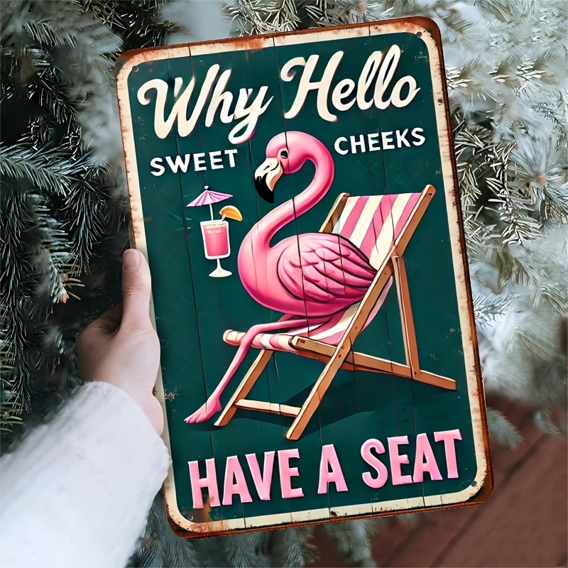 Room Decor  Flamingo Metal Sig - Home Bathroom Wall Decor recension och pris