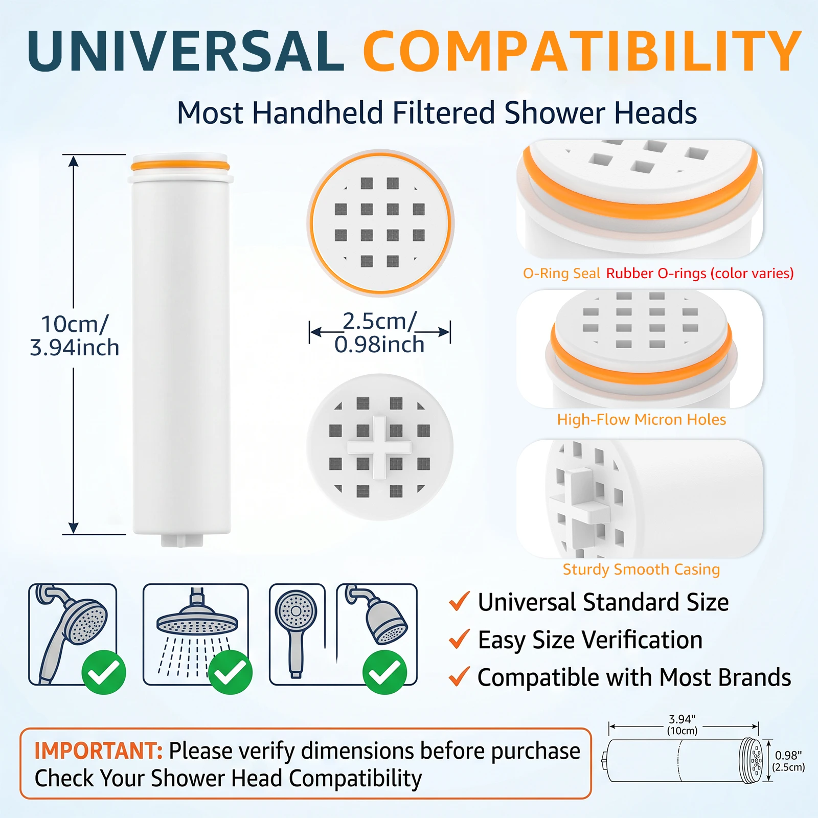 2Pcs Shower Head Replacement F - Home Bathroom Water Filter recension och pris
