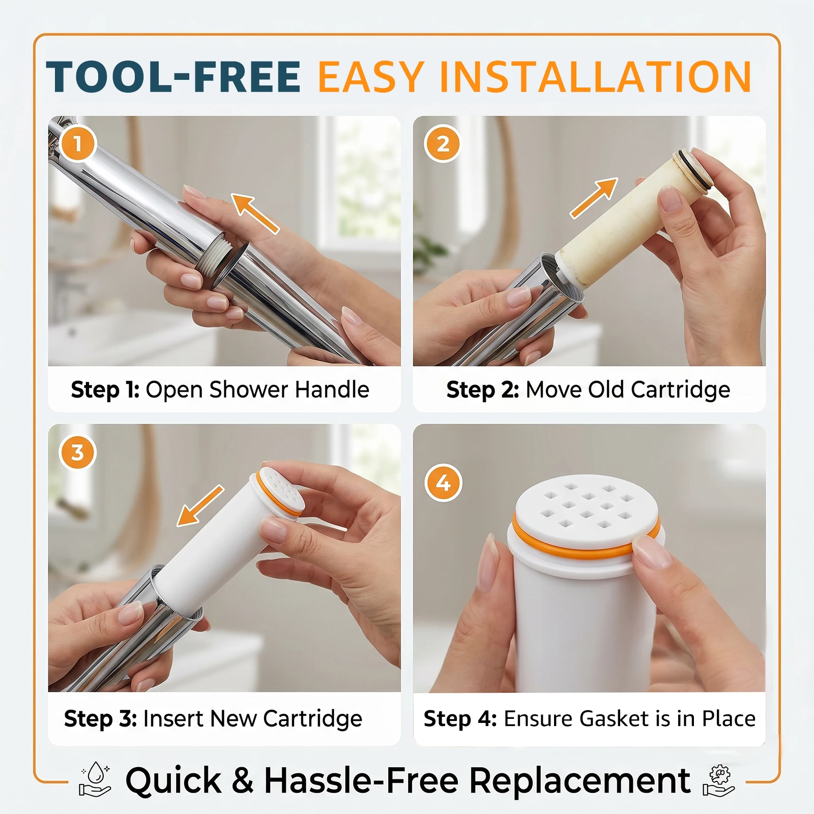2Pcs Shower Head Replacement F - Home Bathroom Water Filter recension och pris