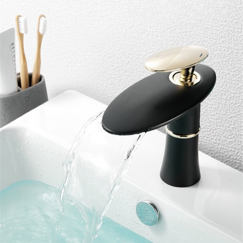 White/Black Gold Waterfall Bas - Home Hardware Bathroom Sinks recension och pris