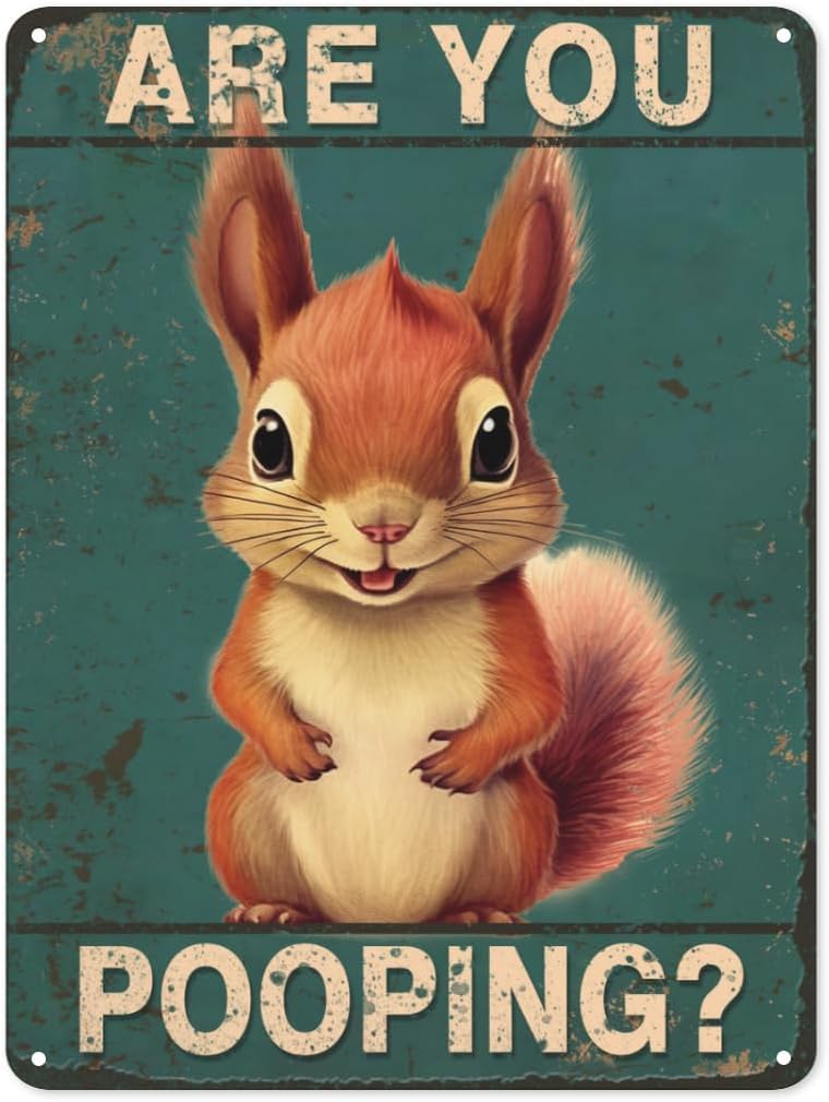 Are You Pooping squirrel Bathr - Home Bathroom Wall Decor recension och pris