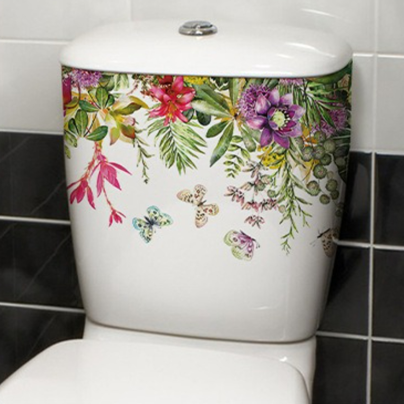 Vibrant Spring Butterfly Flowe - Home Bathroom Layout recension och pris