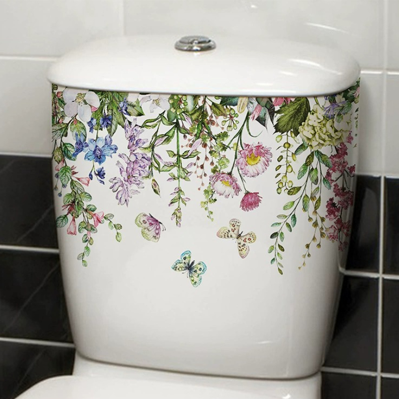 Vibrant Spring Butterfly Flowe - Home Bathroom Layout recension och pris