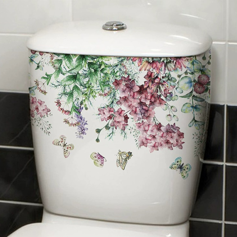 Vibrant Spring Butterfly Flowe - Home Bathroom Layout recension och pris