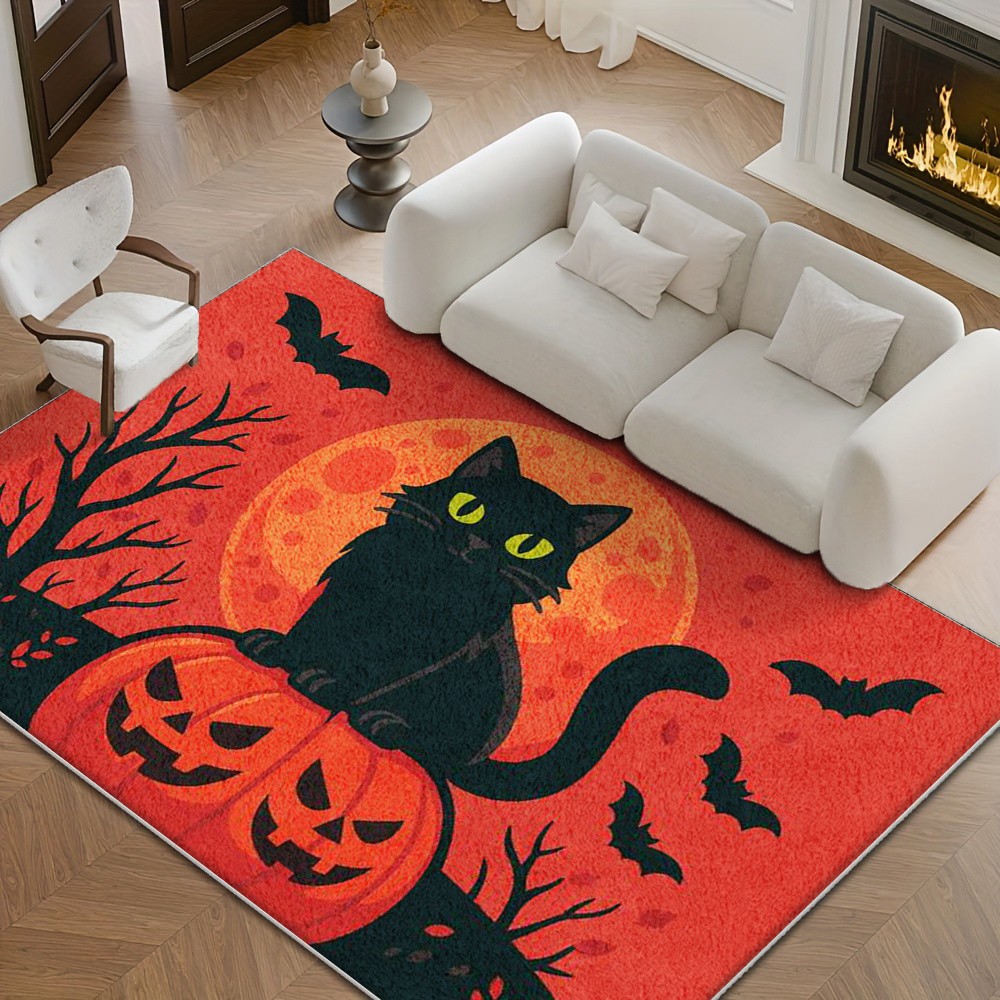 Living Room Rug Carved Orange  - Home Bathroom Layout recension och pris