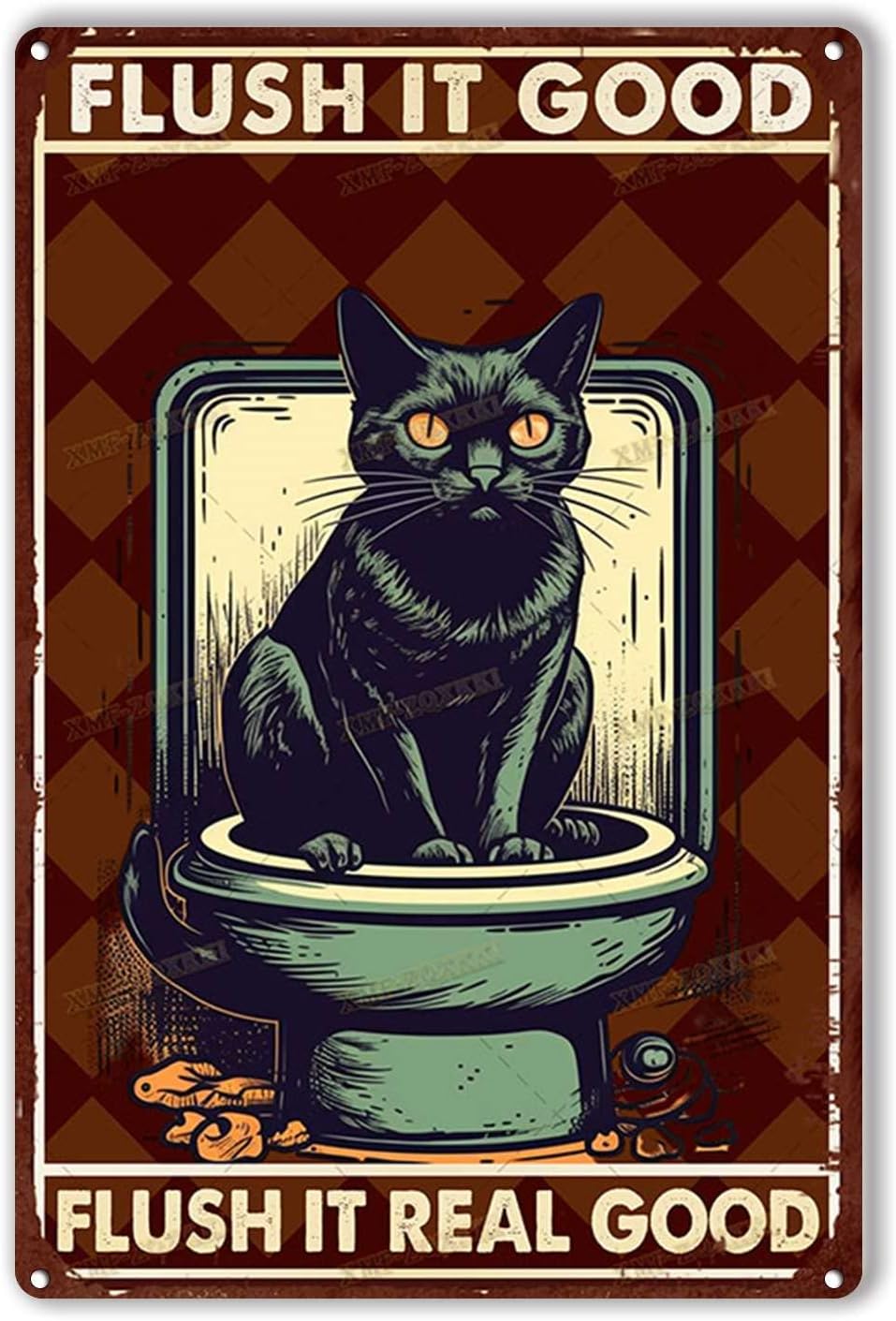 Tin Sign Flush It Good Real Fu - Home Goods Bathroom Decor recension och pris